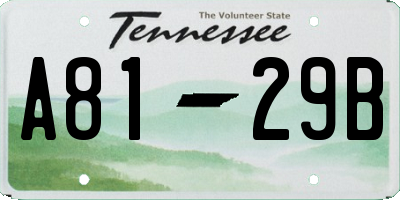 TN license plate A8129B