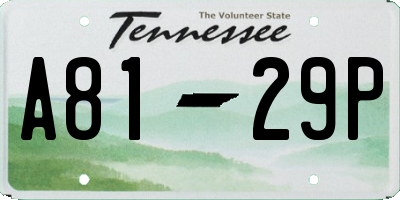 TN license plate A8129P