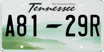 TN license plate A8129R