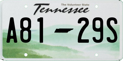 TN license plate A8129S
