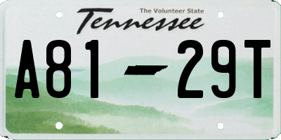 TN license plate A8129T