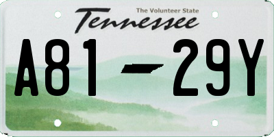 TN license plate A8129Y