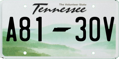 TN license plate A8130V