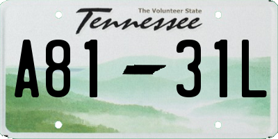TN license plate A8131L