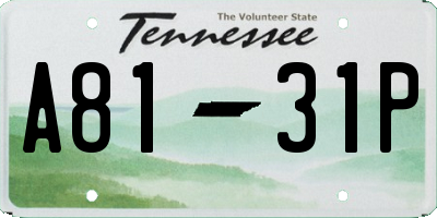 TN license plate A8131P