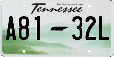 TN license plate A8132L