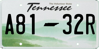 TN license plate A8132R