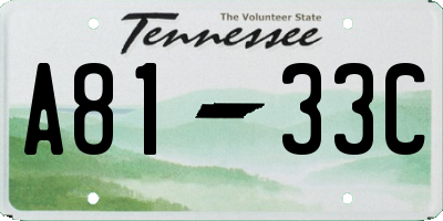 TN license plate A8133C