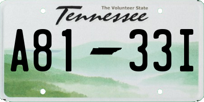 TN license plate A8133I
