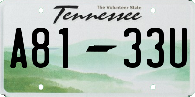 TN license plate A8133U