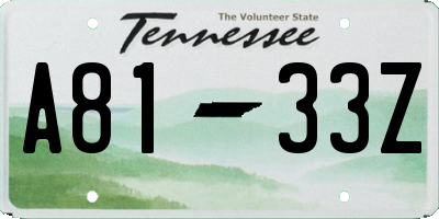 TN license plate A8133Z