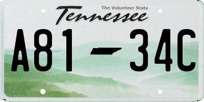 TN license plate A8134C