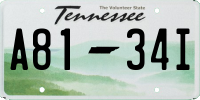 TN license plate A8134I