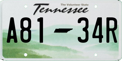TN license plate A8134R