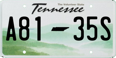 TN license plate A8135S