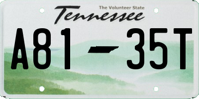 TN license plate A8135T