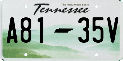 TN license plate A8135V