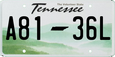 TN license plate A8136L