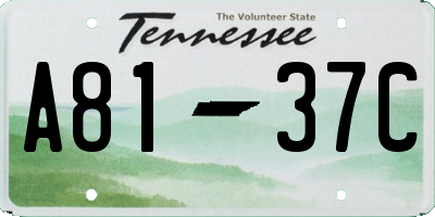 TN license plate A8137C
