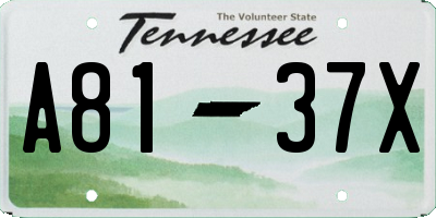 TN license plate A8137X