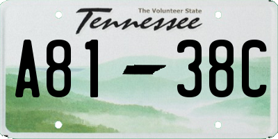 TN license plate A8138C