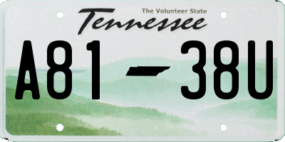 TN license plate A8138U