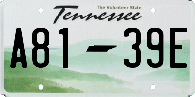 TN license plate A8139E