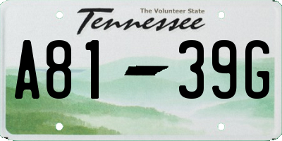 TN license plate A8139G