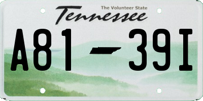 TN license plate A8139I