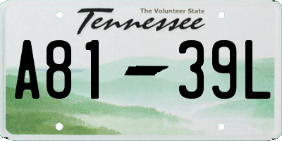 TN license plate A8139L