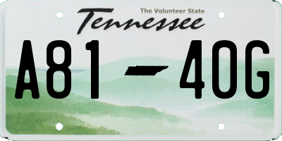 TN license plate A8140G