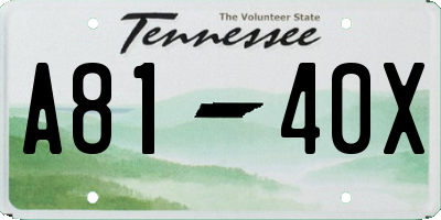 TN license plate A8140X