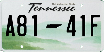 TN license plate A8141F