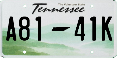 TN license plate A8141K