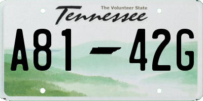 TN license plate A8142G