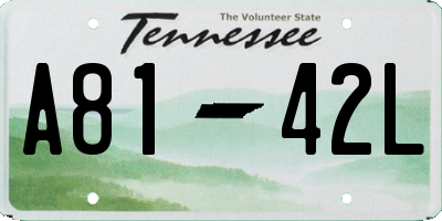 TN license plate A8142L