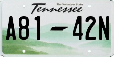 TN license plate A8142N
