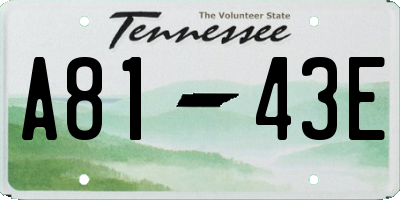 TN license plate A8143E