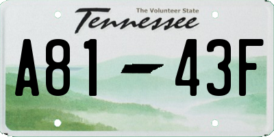 TN license plate A8143F