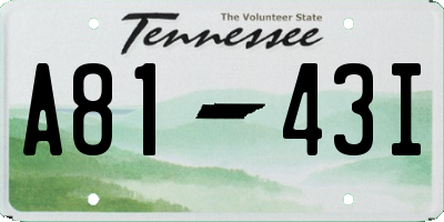 TN license plate A8143I