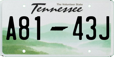 TN license plate A8143J