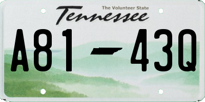TN license plate A8143Q