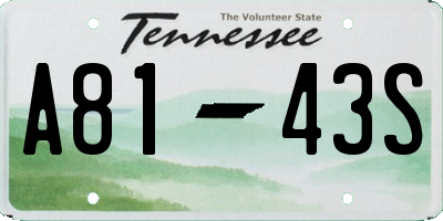 TN license plate A8143S