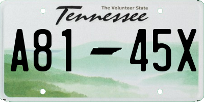 TN license plate A8145X