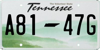 TN license plate A8147G