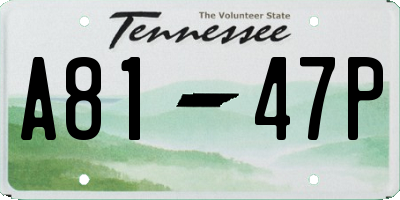 TN license plate A8147P