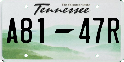 TN license plate A8147R