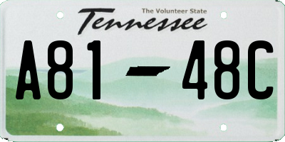 TN license plate A8148C