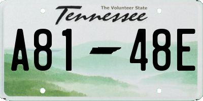 TN license plate A8148E