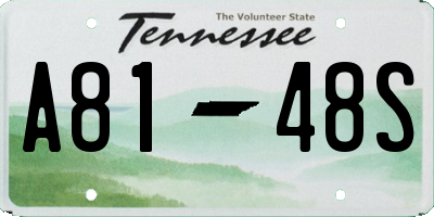 TN license plate A8148S